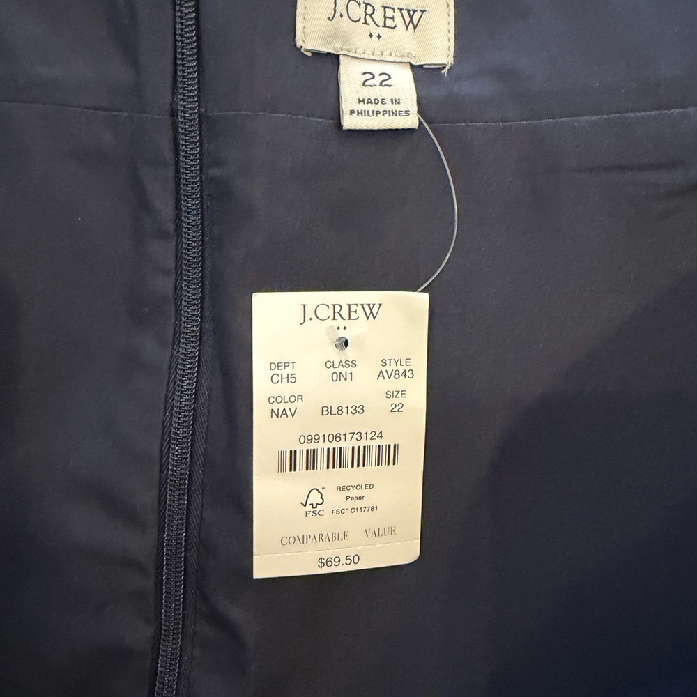 J. Crew Navy Tipped Lady Jacket and Skirt Set with Green Trim - Picture 8 of 8